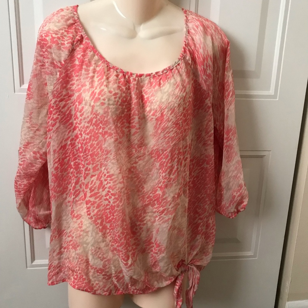 Pink Animal Print Sheet Blouse